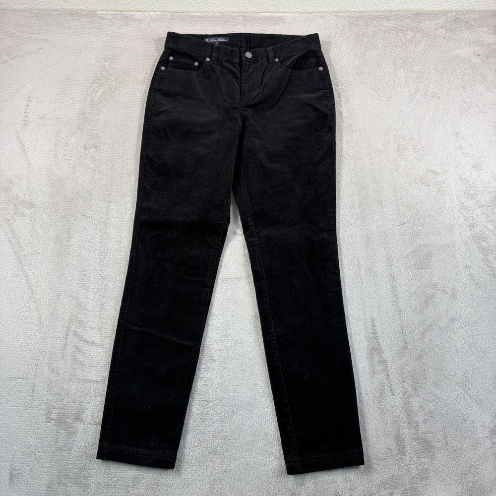 Brooks Brothers Straight‎ Leg Pants in Black Corduroy Women 4 Stretch NWOT